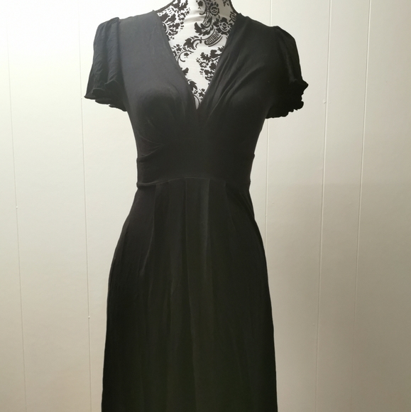 BNWT Smart Set Faux Wrap Lightweight Knit Little Black Dress, Extra Small - Picture 2 of 5
